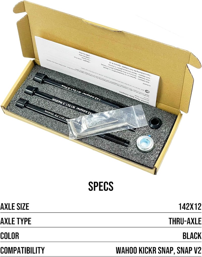 DCOMA 12x142mm Adapter Compatible with Wahoo KICKR SNAP, Supports 12mm Thru-Axle Rear Dropouts (142mm Width), Manufacturing of High-Strength Materials, Contains All Necessary Kits and Tools - Image 5